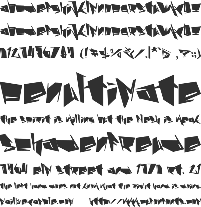 Stab font preview