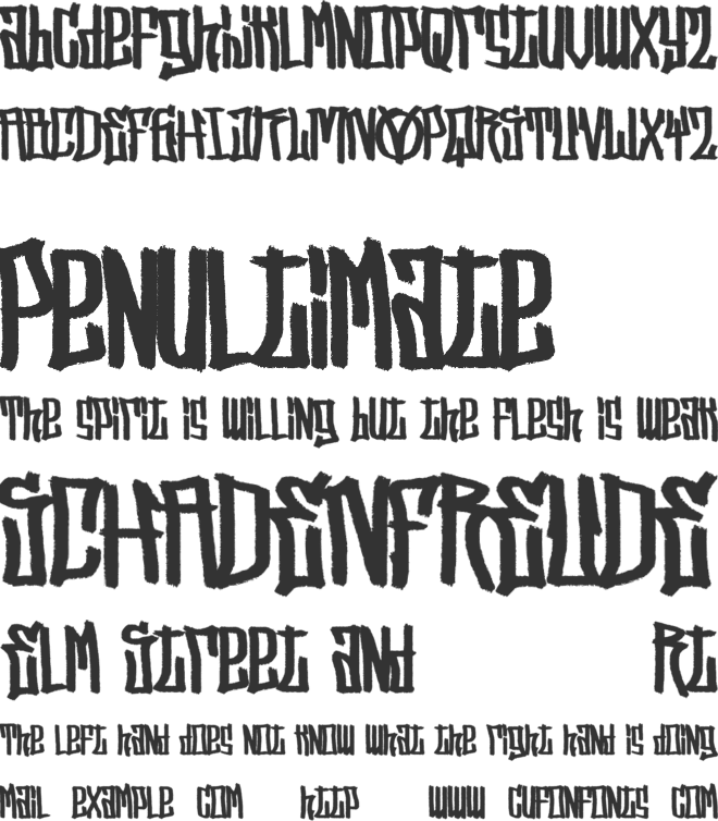 Street Vendetta (Demo) font preview