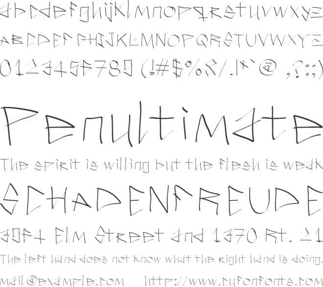 ILostItInTheStreet font preview