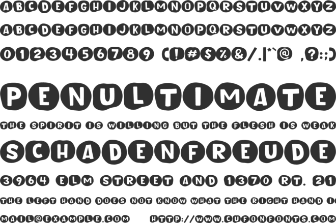 Unround font preview