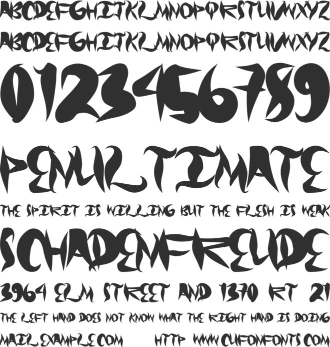 Graffical font preview