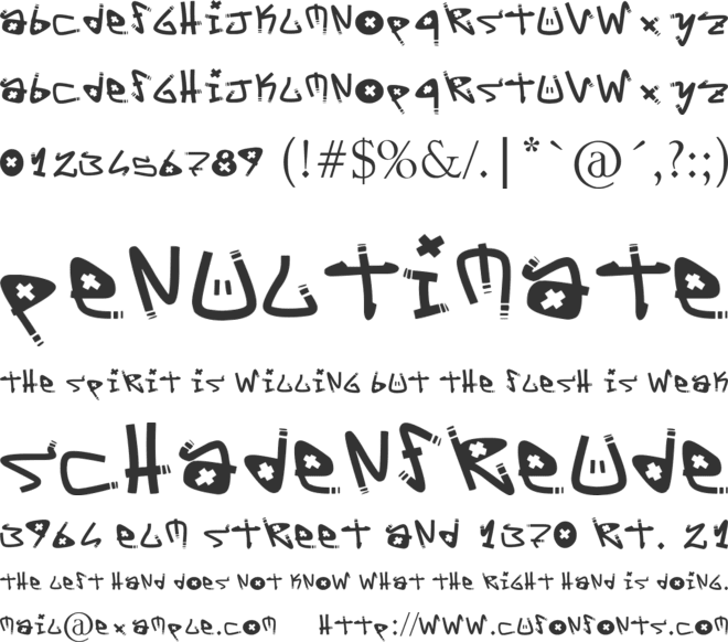 Y-Yo Tags font preview