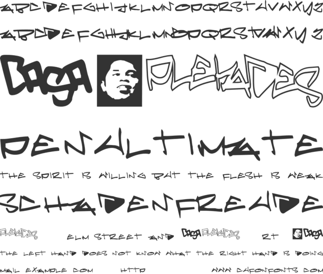 Pleiades font preview