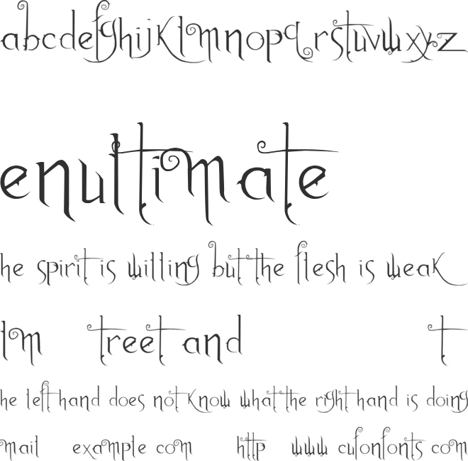 Anywhere but Home font preview
