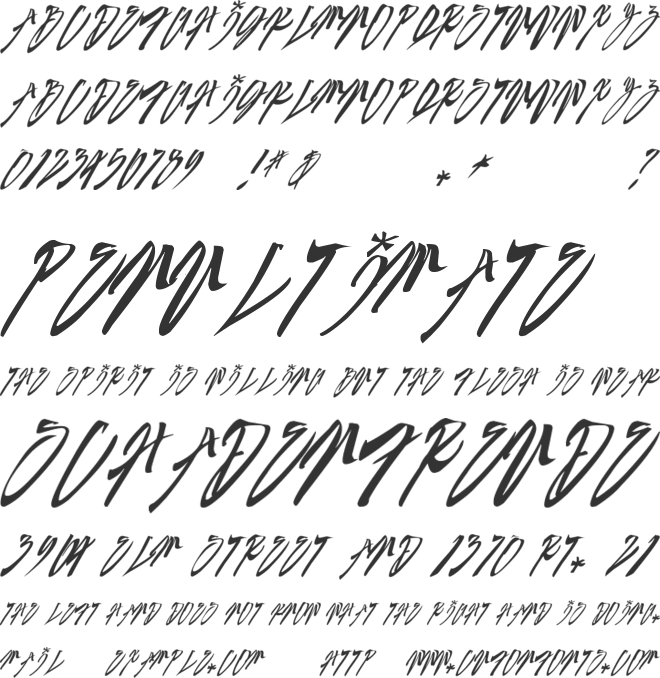 SEXY SLANT font preview