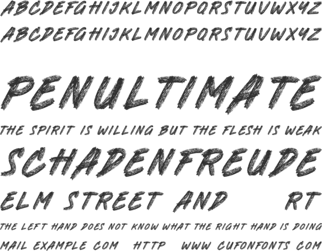 Charcoal font preview