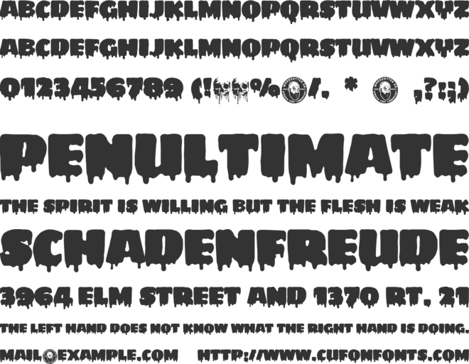 My Favourite Horror font preview