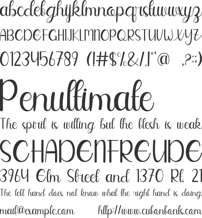 Hello Bellamy font preview