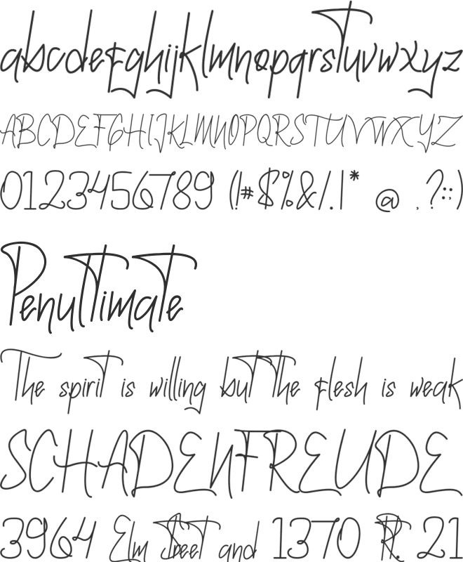 Barithom Signature font preview