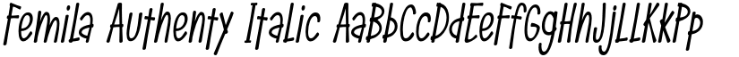 Femila Authenty Italic font