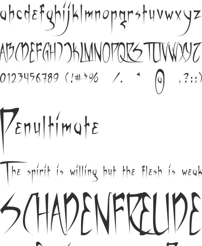 Vampiress font preview