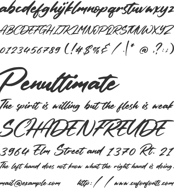 Columbian font preview