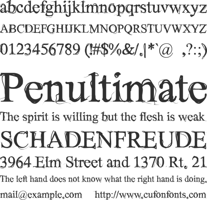 Wilderness font preview