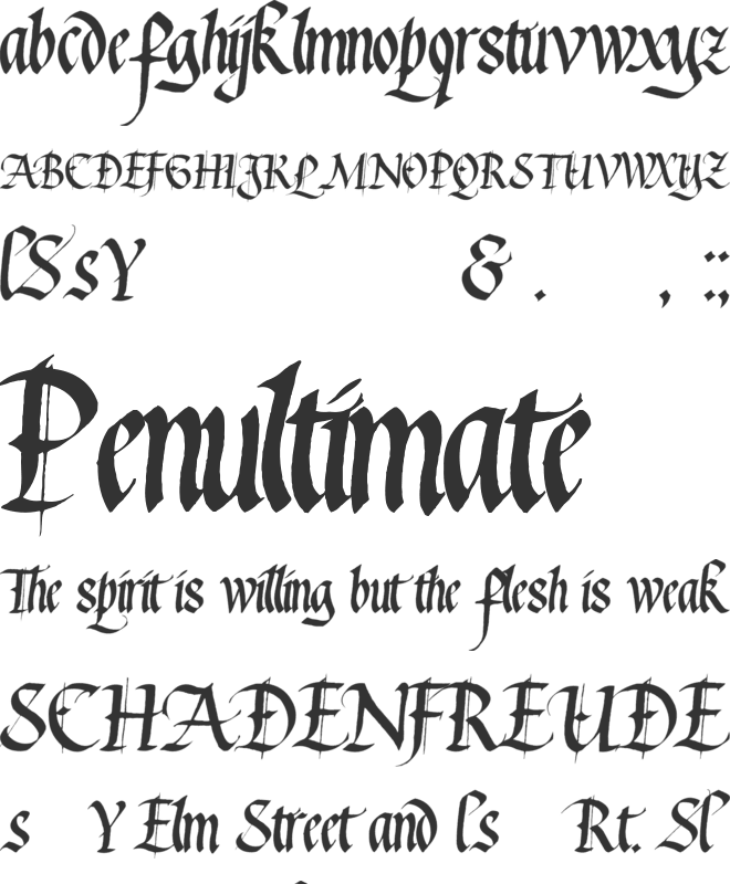 Waters Gothic font preview