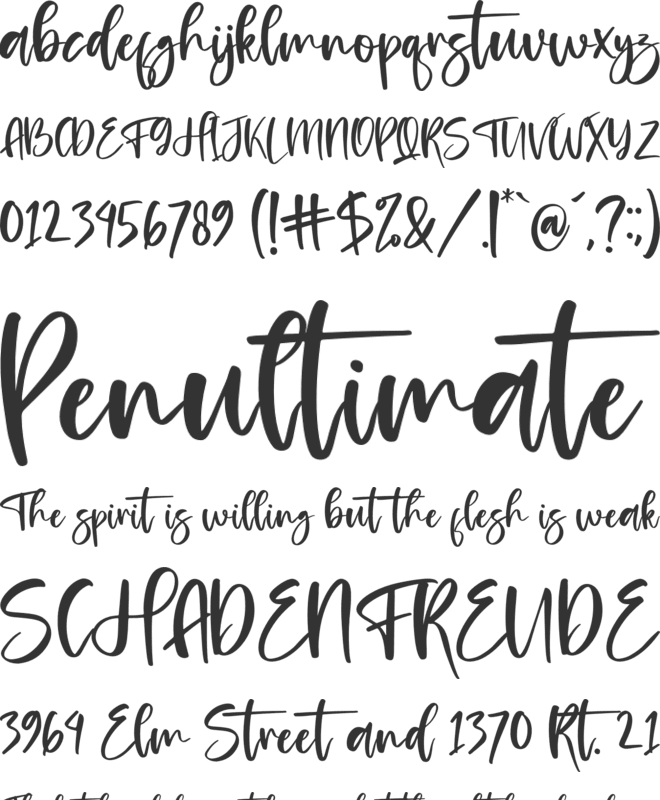 Samantha font preview