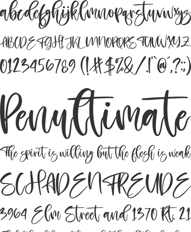 Hopelove font preview