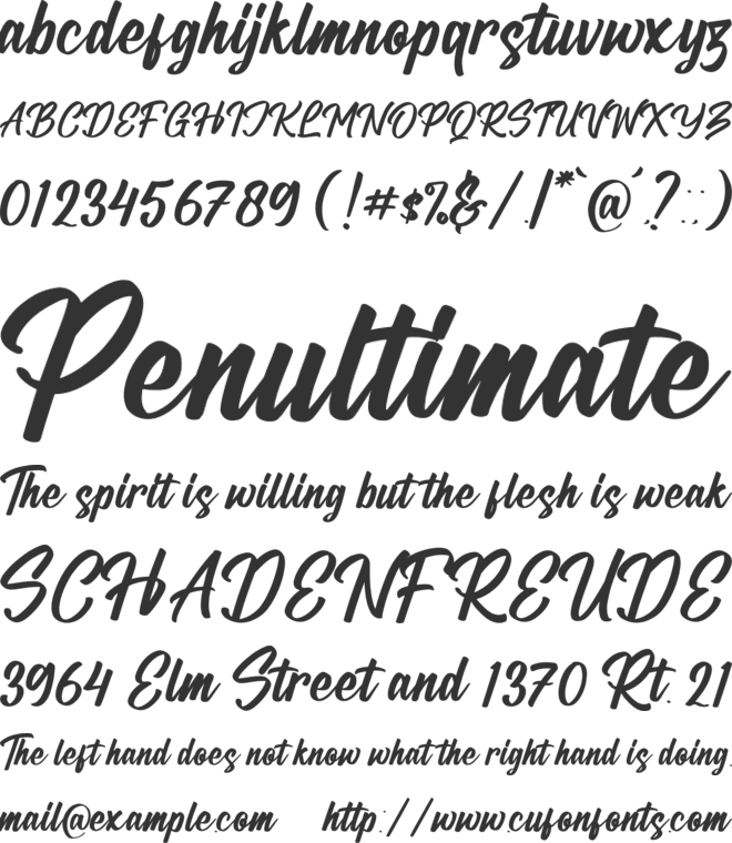 Caligature Hunters font preview