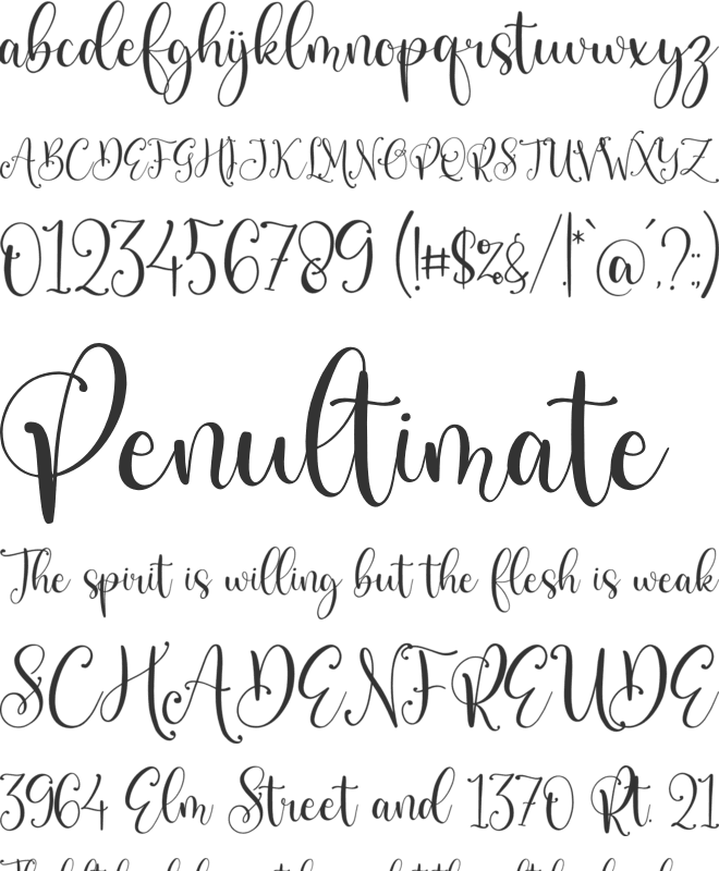 Benttaria Delissha font preview