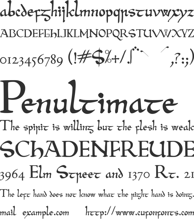 Beowulf Modern font preview