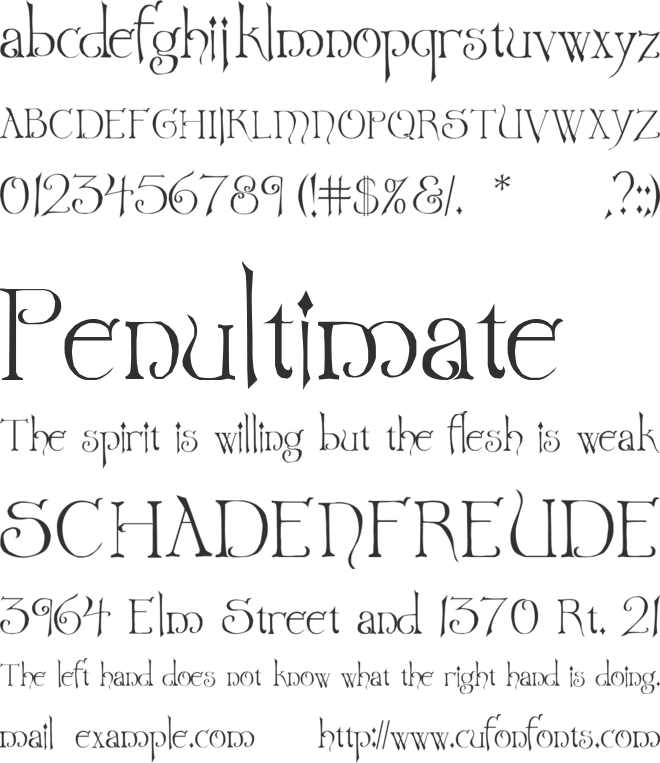 Wretched font preview