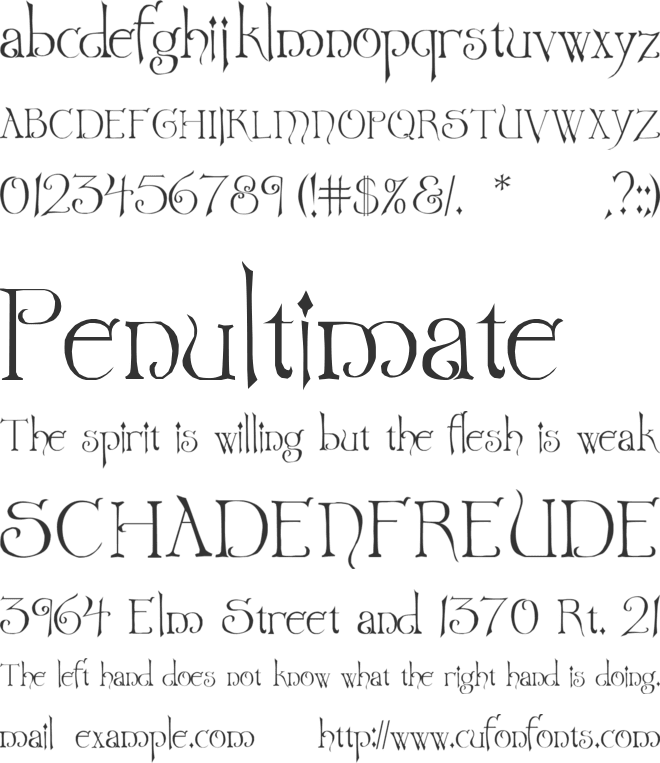 Wretched font preview