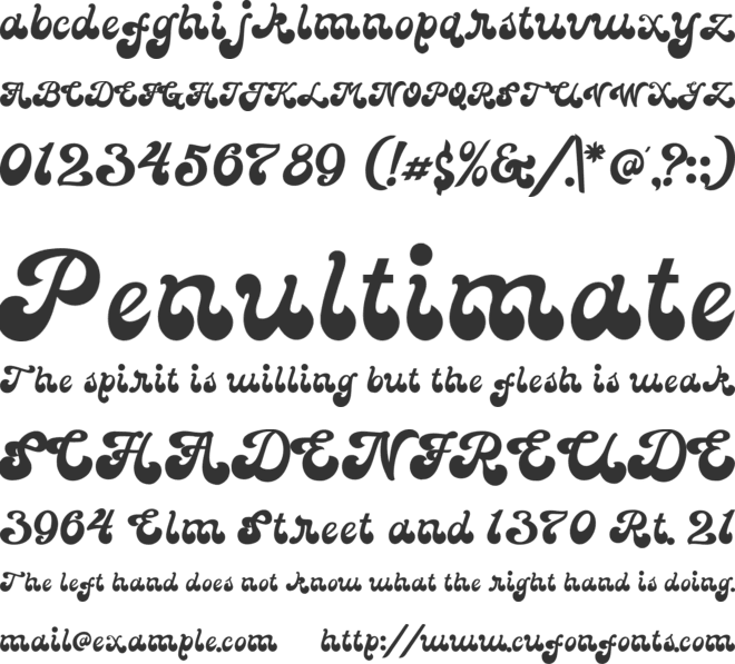 The Destiny font preview