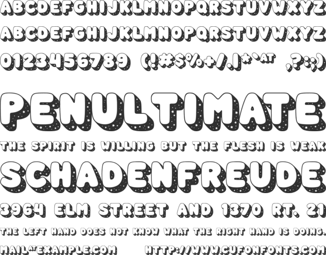 Space Time font preview