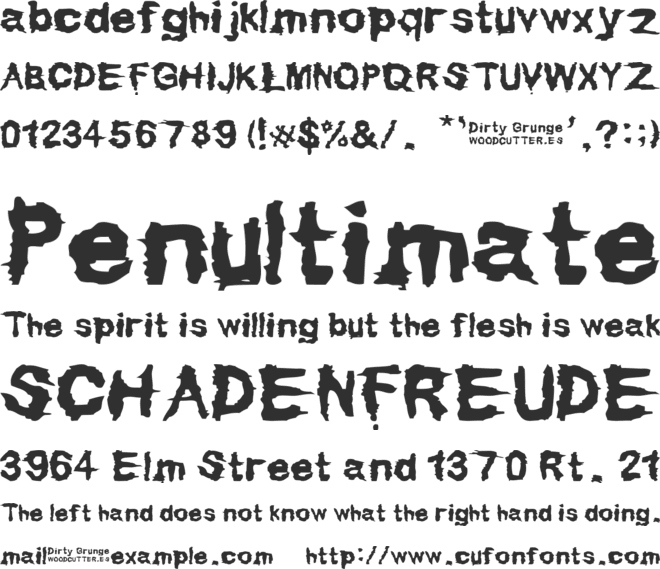 Dirty Grunge font preview