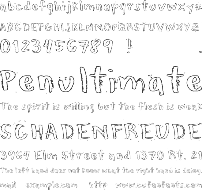 Honeytone Hollow font preview