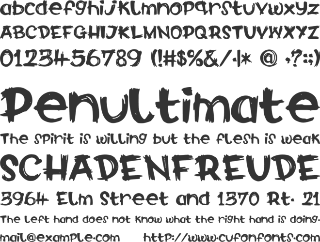 CalabarFirewood font preview