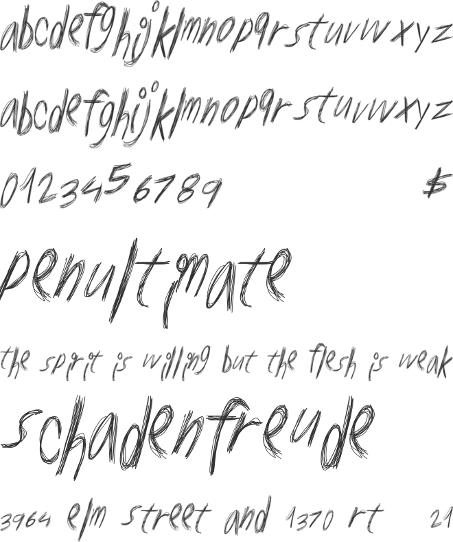 LowerScratch font preview