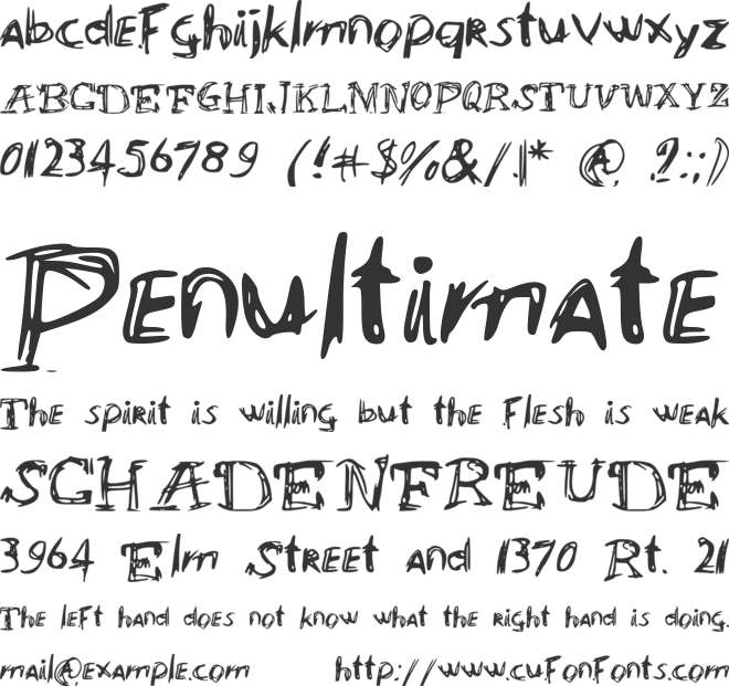 aBrACaDabRAHOcUsSPoKuz font preview