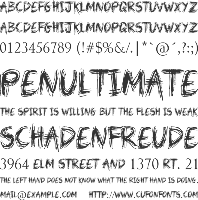 Forbidden Land font preview