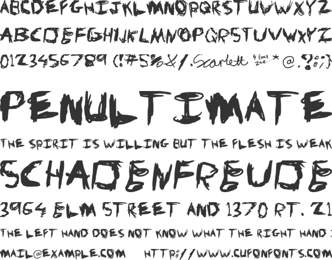Knives and Pens font preview