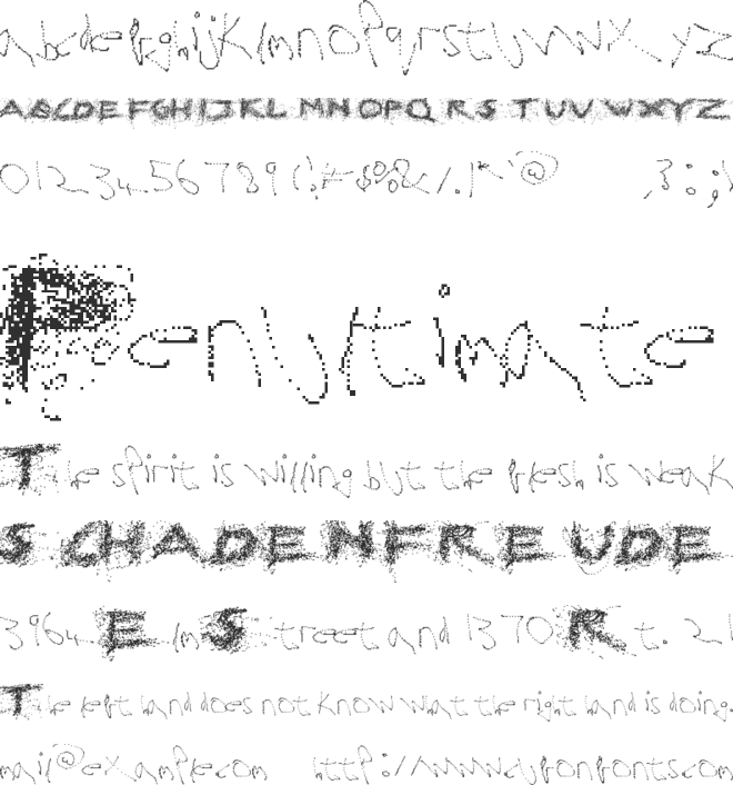 Broken Everywhere font preview