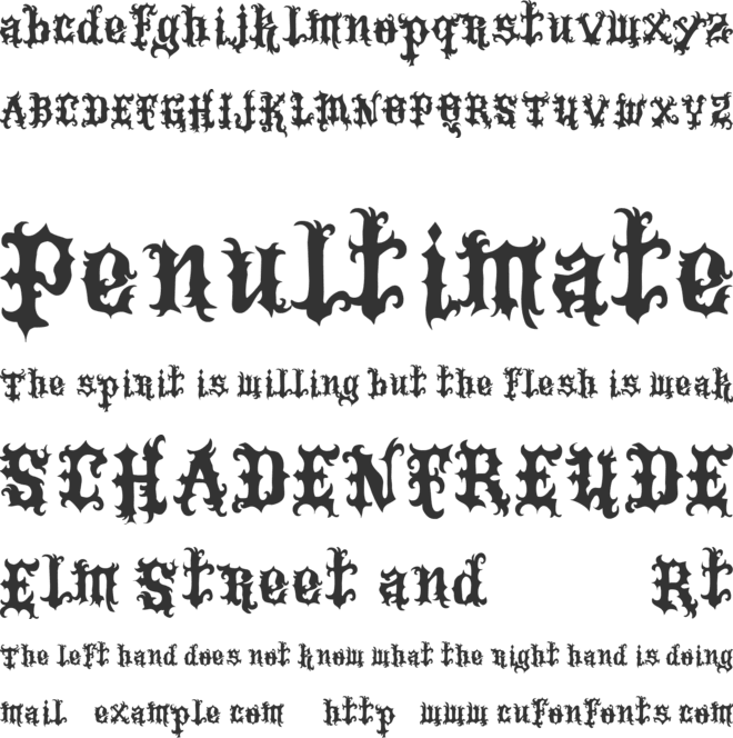 Vtks Tattoo font preview