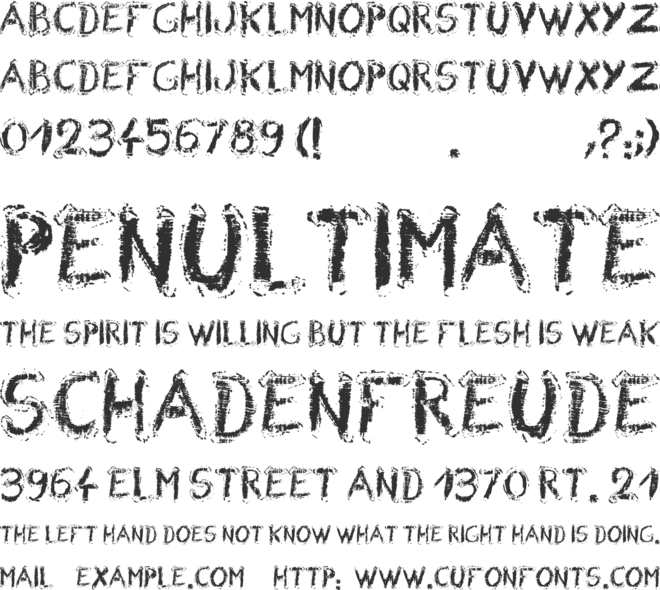 Wrong Board 1 font preview