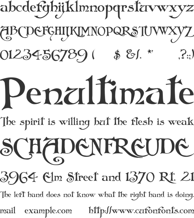 Folkard font preview