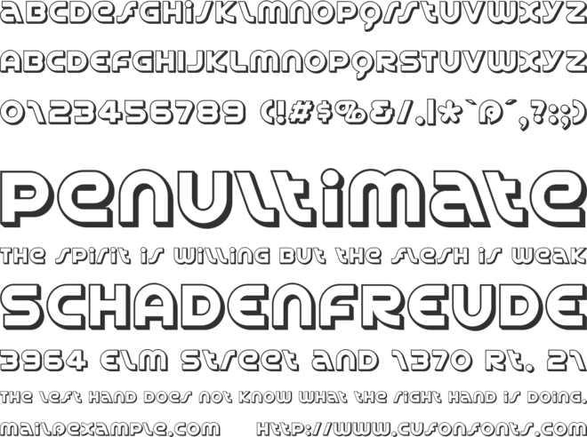 Spin Cycle 3D OT font preview