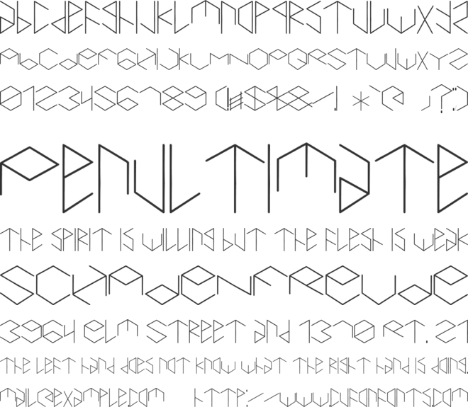 Hexametric font preview