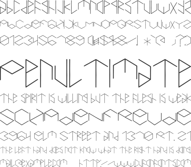Hexametric font preview