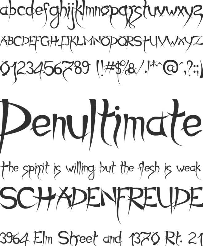 Psycho font preview