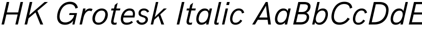 HK Grotesk Italic font