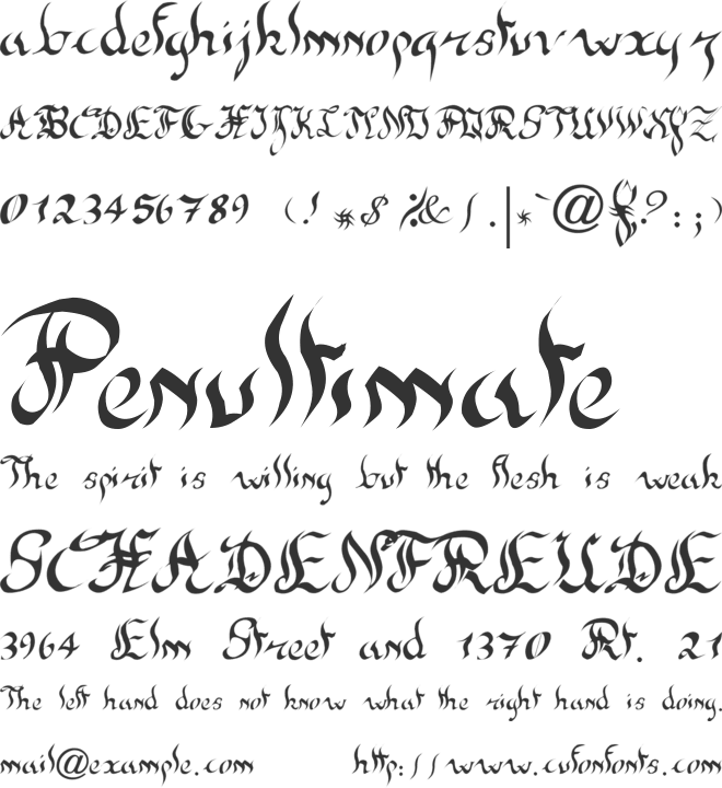 New Gothic font preview