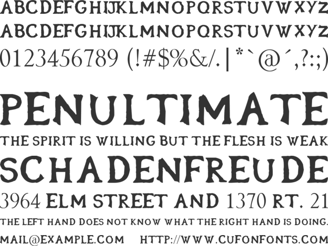 Oblivion font preview