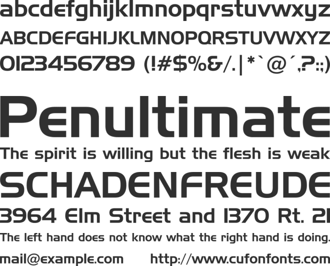 HandelGothic BT font preview
