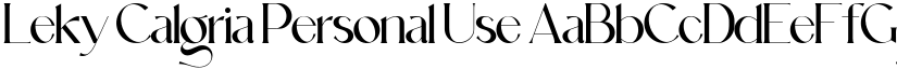 Leky Calgria Personal Use font