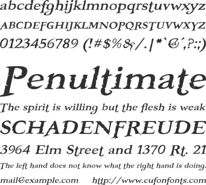 Booter font preview