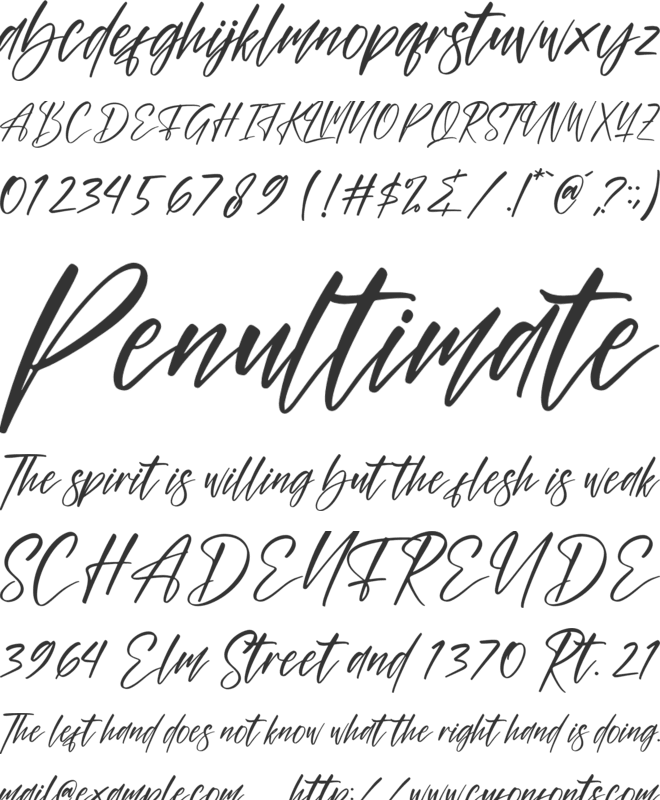 Abessom font preview