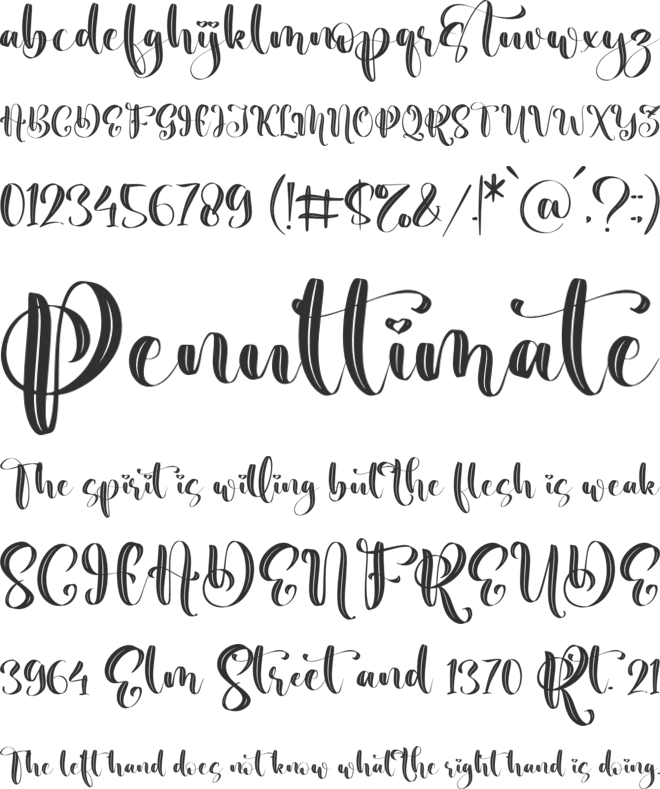 Beauty Nature font preview